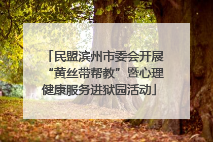 民盟滨州市委会开展“黄丝带帮教”暨心理健康服务进狱园活动