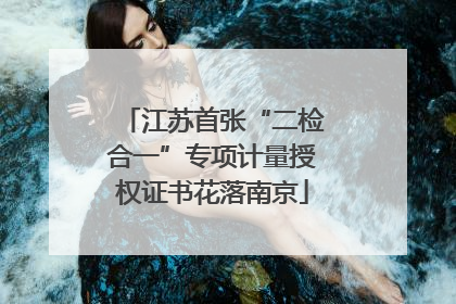 江苏首张“二检合一”专项计量授权证书花落南京
