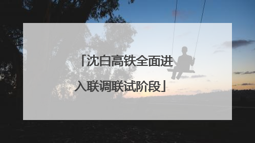 沈白高铁全面进入联调联试阶段