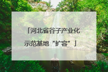 河北省谷子产业化示范基地“扩容”