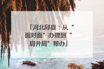 河北邱县：从“面对面”办理到“肩并肩”帮办