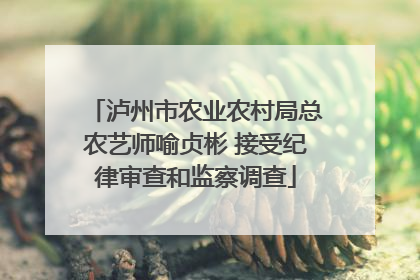泸州市农业农村局总农艺师喻贞彬 接受纪律审查和监察调查