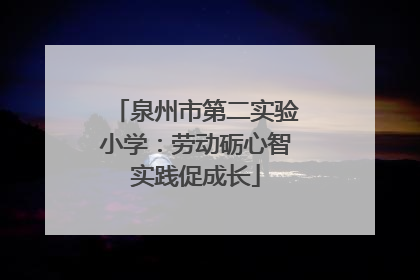 泉州市第二实验小学：劳动砺心智实践促成长