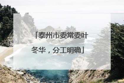 泰州市委常委叶冬华，分工明确