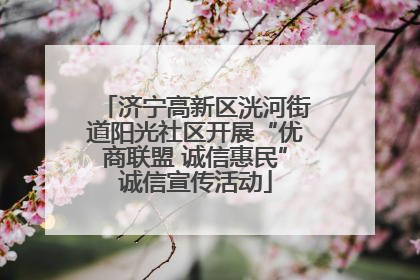 济宁高新区洸河街道阳光社区开展“优商联盟 诚信惠民”诚信宣传活动
