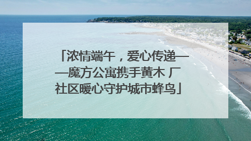 浓情端午，爱心传递——魔方公寓携手黄木 厂社区暖心守护城市蜂鸟