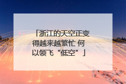 浙江的天空正变得越来越繁忙 何以领飞“低空”