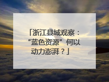 浙江县域观察：“蓝色资源”何以动力澎湃？