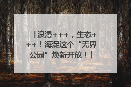 浪漫+++，生态+++！海淀这个“无界公园”焕新开放！