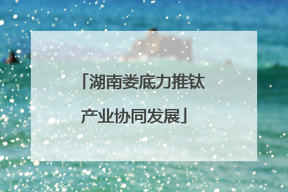 湖南娄底力推钛产业协同发展