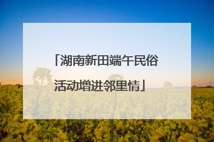 湖南新田端午民俗活动增进邻里情