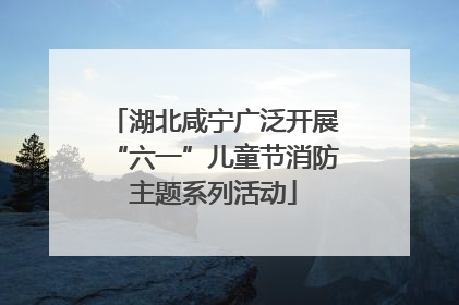 湖北咸宁广泛开展“六一”儿童节消防主题系列活动
