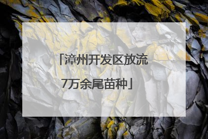 漳州开发区放流7万余尾苗种