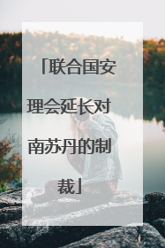 联合国安理会延长对南苏丹的制裁