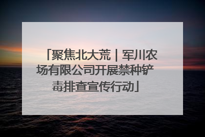 聚焦北大荒｜军川农场有限公司开展禁种铲毒排查宣传行动