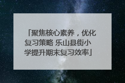 聚焦核心素养，优化复习策略 乐山县街小学提升期末复习效率
