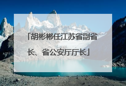 胡彬郴任江苏省副省长、省公安厅厅长