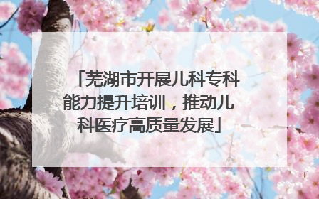 芜湖市开展儿科专科能力提升培训，推动儿科医疗高质量发展