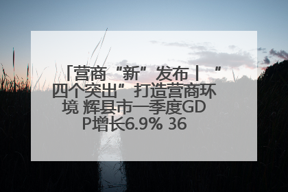 营商“新”发布丨“四个突出”打造营商环境 辉县市一季度GDP增长6.9% 36个重点项目落地