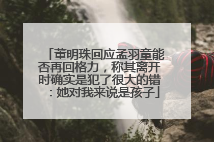 董明珠回应孟羽童能否再回格力，称其离开时确实是犯了很大的错：她对我来说是孩子
