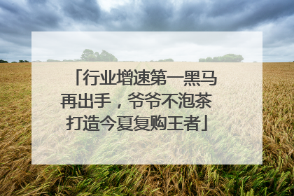 行业增速第一黑马再出手，爷爷不泡茶打造今夏复购王者