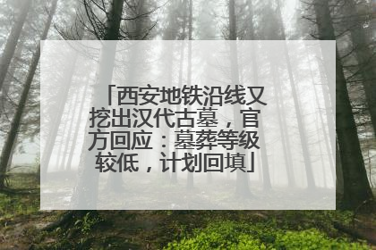 西安地铁沿线又挖出汉代古墓，官方回应：墓葬等级较低，计划回填