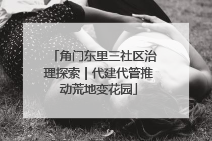 角门东里三社区治理探索｜代建代管推动荒地变花园