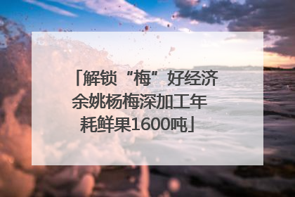 解锁“梅”好经济 余姚杨梅深加工年耗鲜果1600吨