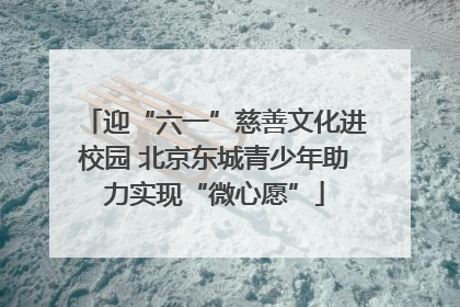 迎“六一”慈善文化进校园 北京东城青少年助力实现“微心愿”