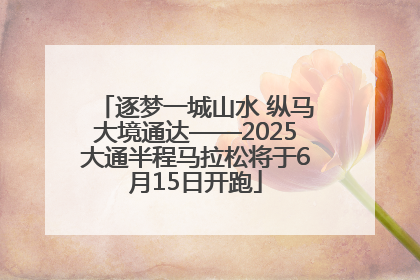 逐梦一城山水 纵马大境通达——2025大通半程马拉松将于6月15日开跑
