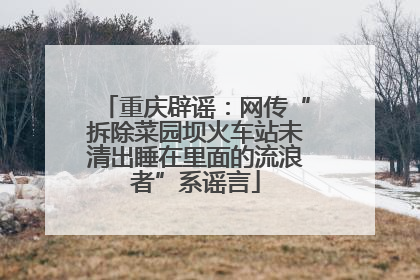 重庆辟谣：网传“拆除菜园坝火车站未清出睡在里面的流浪者”系谣言