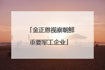 金正恩视察朝鲜重要军工企业