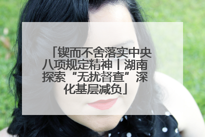 锲而不舍落实中央八项规定精神丨湖南探索“无扰督查”深化基层减负