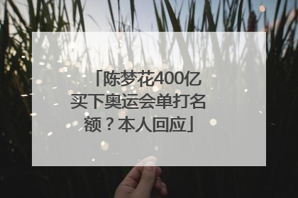 陈梦花400亿买下奥运会单打名额？本人回应