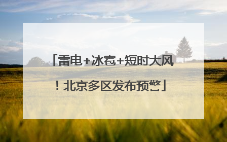 雷电+冰雹+短时大风！北京多区发布预警