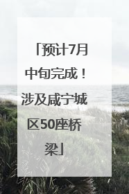 预计7月中旬完成！涉及咸宁城区50座桥梁