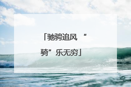 驰骋追风 “骑”乐无穷