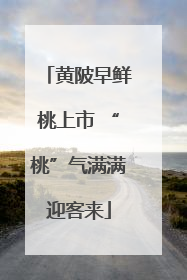 黄陂早鲜桃上市 “桃”气满满迎客来