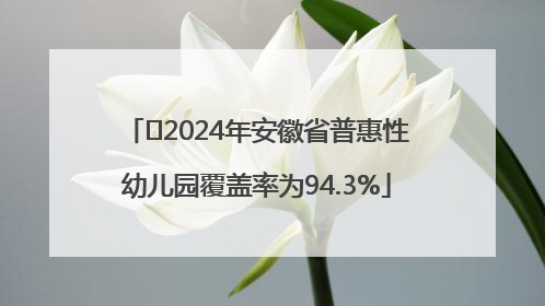﻿2024年安徽省普惠性幼儿园覆盖率为94.3%