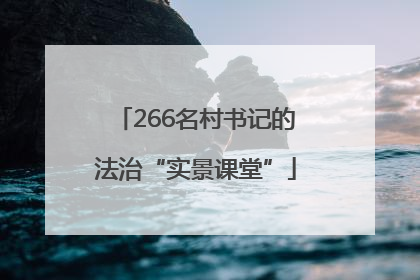266名村书记的法治“实景课堂”