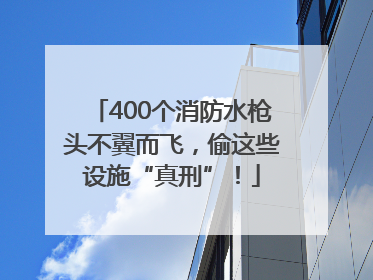 400个消防水枪头不翼而飞，偷这些设施“真刑”！