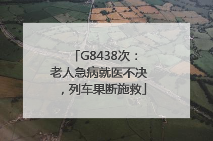 G8438次：老人急病就医不决，列车果断施救
